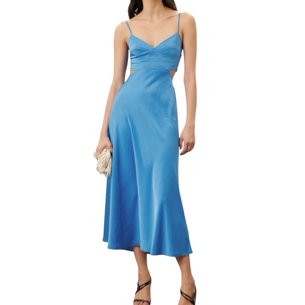 A.L.C. Blue Spaghetti Strap Midi Sundress